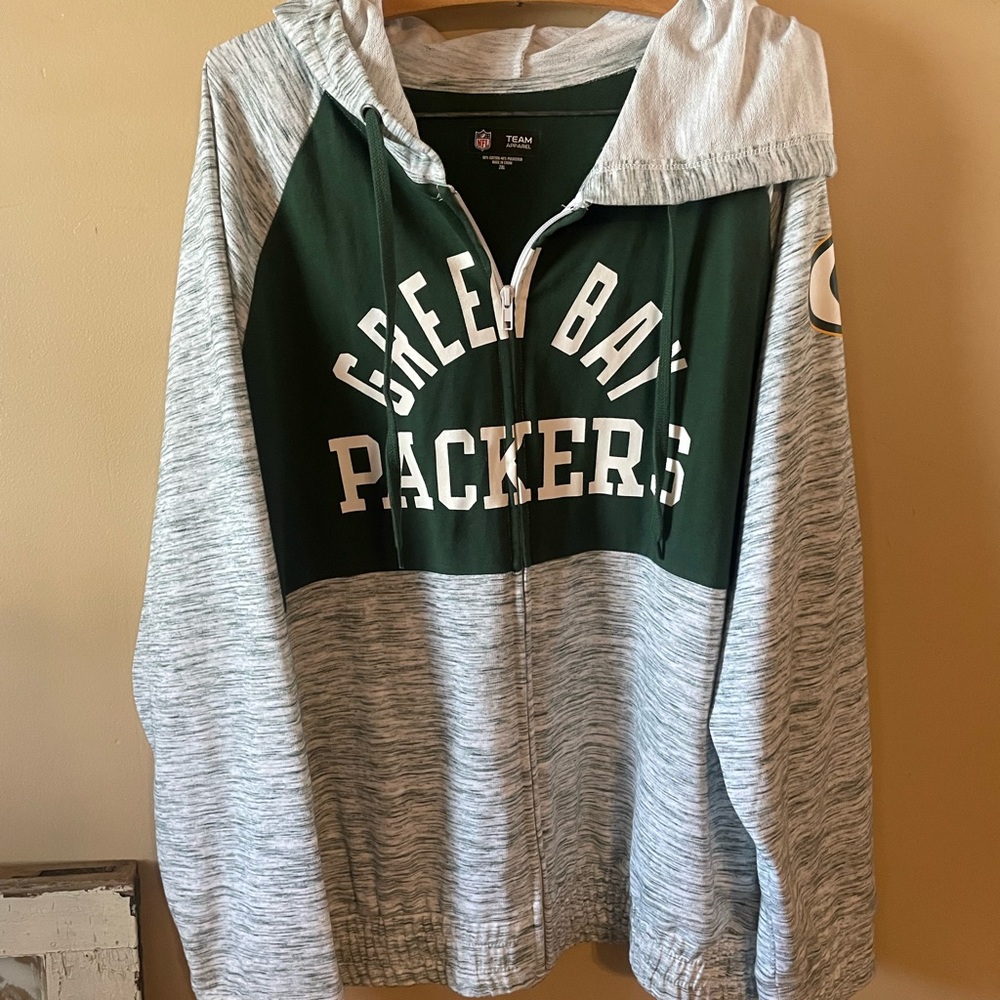 NFL Team Apparel- Green Bay Packers -Full Zippered Hoodie/Jacket NWOT
